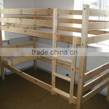 Solid wood kids bunk bed with stairs