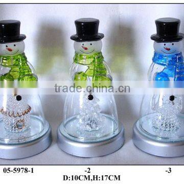 Hand Painted Snowman-shape LED Light with Christmas Tree/Reindeer/House inside