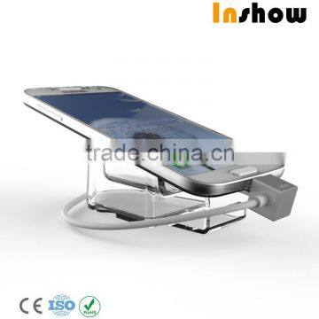 Clear acrylic cell phone display stands mobile display stand with security alarm