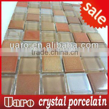 Light orange matt decorative crystal porcelain mosaic tiles