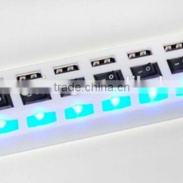 wholesale 7 port usb hub with led light