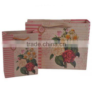 Antique Flower Printing Paper Shopping Bag photo-2