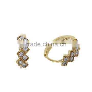 100 pairs wholesale high quality pave clear gemstone earrings beautiful round earring clip-on brass jewellry 17*5.6mm