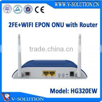 New Design 2FE+WiFi GEPON ONU Fiber Optic Node Wireless Router with Speed 300Mbps Made in China