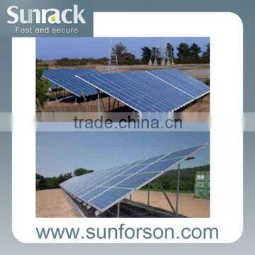 Galvanized steel concrete foundation solar panel mounting system