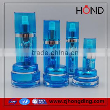 wholesale acrylic bottle blue color 15ml 30ml 60ml 120ml capacity bottles skincare transparent acrylicluxury cosmetic bottles