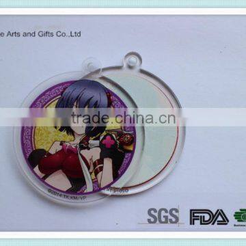 Manufacture Acrylic Material Cartoon Sex Girl Round Keychain photo-2