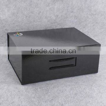 Black Foldable Cardboard Box With Rope Handle photo-2