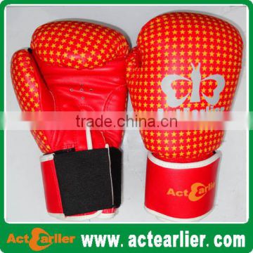 Cheap custom printed PU leather 2016 new design boxing gloves