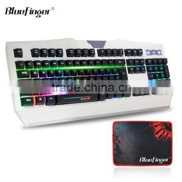 USB laptop with white keyboard for gaming in rainbow backlit