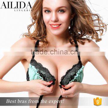 Ailida Top Quality Fantasy Lingerie Front Closure Lace Bra With Crossback