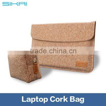 2016 Water Proof Anti Impact Natural Oak Cork Durable Sleeve Bag For Laptop Tablet MacBook Magnetic Buckle Sleeve Case