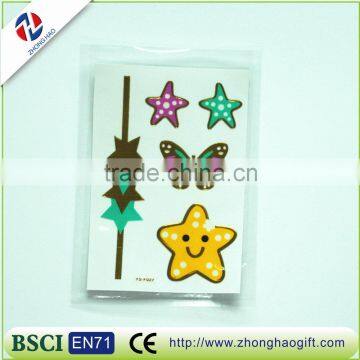 cute cartoon design hair tattoo sticker for kids