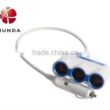 DC 12-24V high power 3 way car cigarette lighter with 2USB output for car and truck