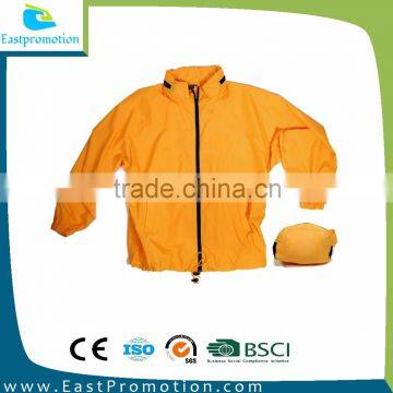 CUSTOM LOGO PRINT FOLDABLE NYLON WINDBREAKER/ WATERPROOF JACKET WITH BAG