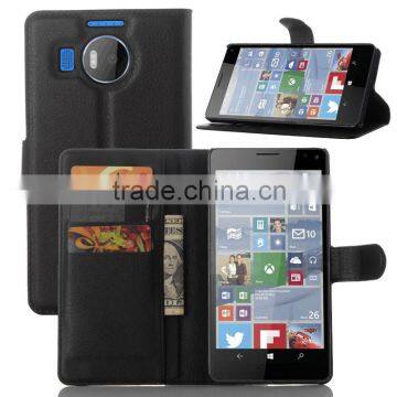 Bulk buy from china Luxury pattern lychee phone cover wallet case for microsoft lumia 950xl wholesale alibaba