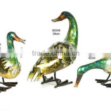 wholesale handmade metal sculpture duck statues animal for garden decoration