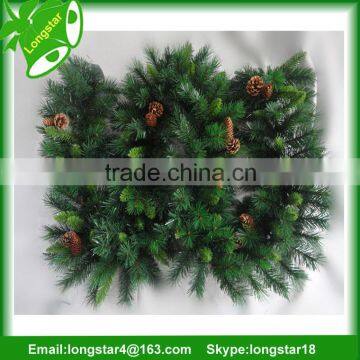 Manufacturer Hot sell cheap PVC Green Christmas Garlands with decorations