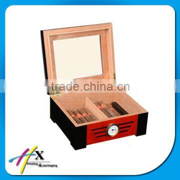 Custom wholesale eco-friendly clear window wooden cigar box