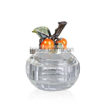 RORO Blessed Events persimmon enamel crystal glass jewel box