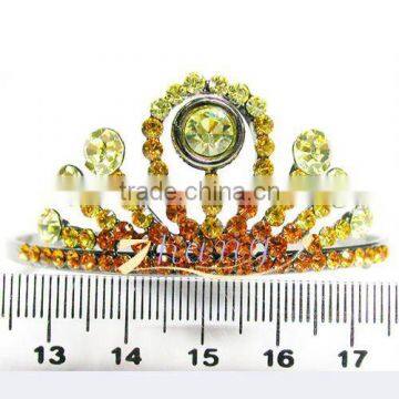 Fashion Bridal Crown With Colored Rhinestone