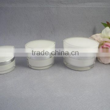 white color cosmetics empty cream jar plastic package