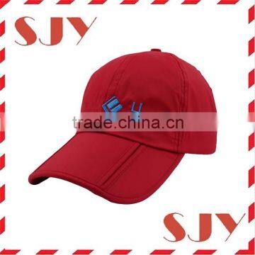 100%polyester 6 panel embroidery wholesale folding sun hat