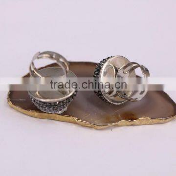 Wholesale Druzy Quartz Ring Natural Druzy Agate Stone Zircon Paved Gemstones photo-3