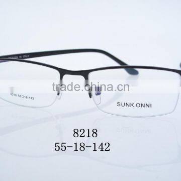 2016 New stylish woman metal optical frame half rimless 8218