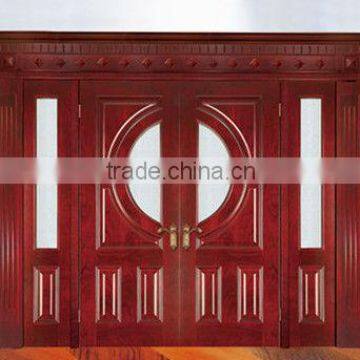 modern glass insert oak wood interior door