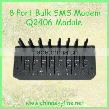 Promotion! With Wavecome Q2406 module, 8 Port GSM SMS Modem/ bulk sms sender