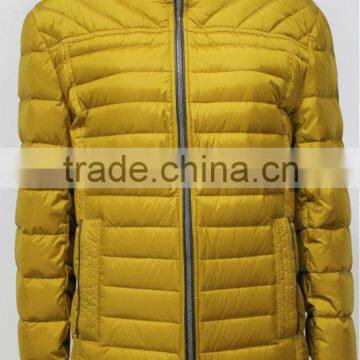 2014 Winter Padded Jacket Men Garment Long-Sleeve Zipper Front Fly Yellow Down Jacket