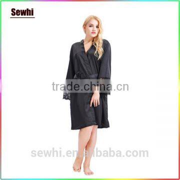 Wholesales Bathrobe Plain Dyed Silk Kimono Robes for Women