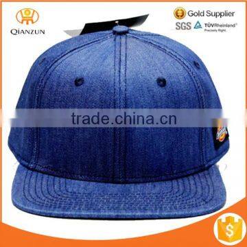 Denim Snapback ball cap custom flat brim blue flat brim trucker cap