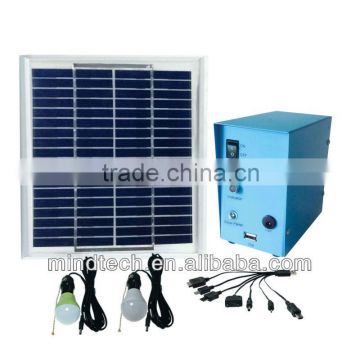 low cost portable led solar lighting system (2 lamps for 7-8 hours and with USB charge mobile)