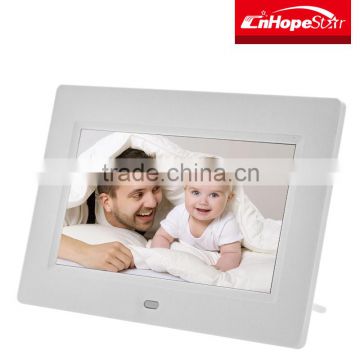 Battery operated 7" inch digital photo frame advertising player for wedding table