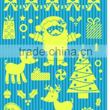 Christmas decoration night glow sticker room decorative sticker glow in the dark removable window sticker