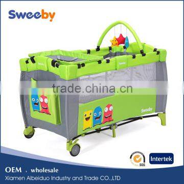 European standard multi-purpose baby playpen/playard with cartoon pattern