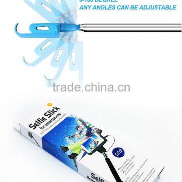 Cable Take Pole Monopod Wired Selfie Stick With Mirror , Selfie Stick Monopod Extendable Handled Holder Remote Shutter photo-3