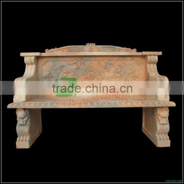 Chinese Style Hand Carved Marble Garden Bench