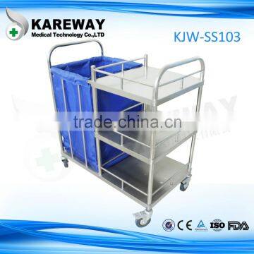 Kareway Stainless Steel Hospital Waste Cart With Wheels,hospital Cleaning Trolley photo-4