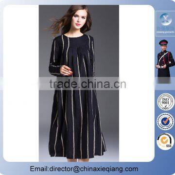 2016 Fashion Ladies Designer Stripes Pleated Dress Women Pleated Maxi Dress