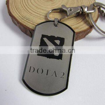 New Dota 2 Stainless Steel Keychain Silver Online PC Game Custom Keychain Metal Keychain