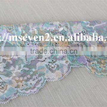 Beautiful Colorful African Lace Trimming Elastic Tulle Fabric 100% Nylon Lace photo-5