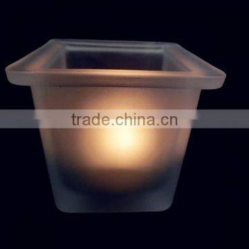 Candle Holder /clear Glass Frosted Wax Storage Empty Jar