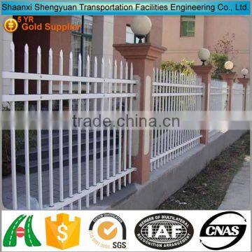 Cast wrought iron picket fence with solar light