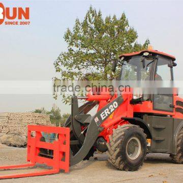 Qingdao Everun ER20 Front Loader Type Compact Wheel Loader With Wooden Forks photo-5