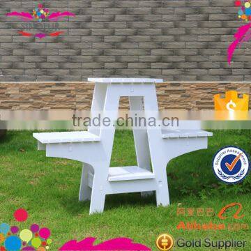 Wood Plastic Indoor and Outdoor Flower Display Rack photo-3