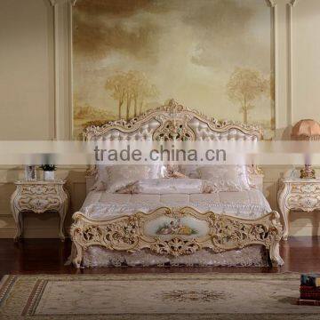 European Rococo Style Hand Painting Floral Kids Bedroom Furniture, Antique Kid's Bedroom Set photo-6