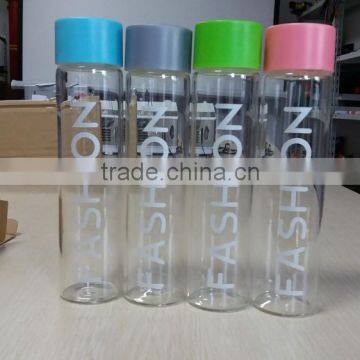 Logo design 400ML borosilicate water bottle, custom voss water glass bottle water glass bottle